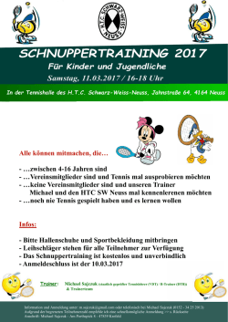 Flyer Tennis - Schnuppertraining - HTC