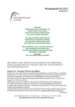 Wochenbrief Nr. 03/17