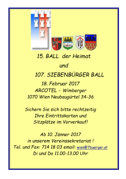 15. BALL der Heimat und 107. SIEBENBÜRGER BALL