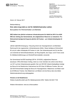 Drei Jahre lang halb so viel f&uuml;r Abfallinfrastruktur zahlen