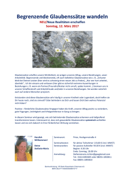 Glaubenss&auml;tze wandeln - Prien