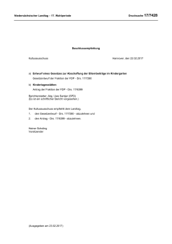Niedersächsischer Landtag - 17. Wahlperiode Drucksache 17/7428