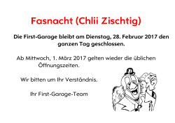 Fasnacht (Chlii Zischtig) - First
