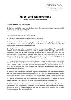 Haus- und Badeordnung - Ph&ouml;nix