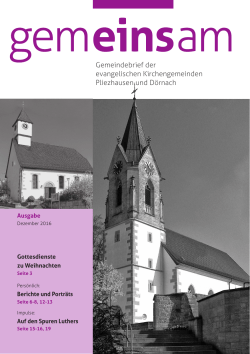 Dez 2016  - Evangelische Kirchengemeinden Pliezhausen
