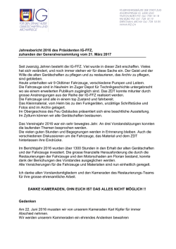 Jahresbericht 2012 des Pr&auml;sidenten der IG
