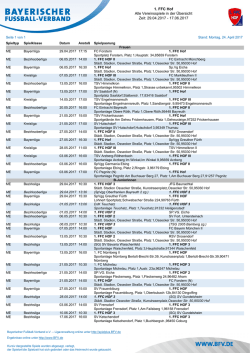 1. FFC Hof Alle Vereinsspiele in der Übersicht Zeit: 26.02.2017