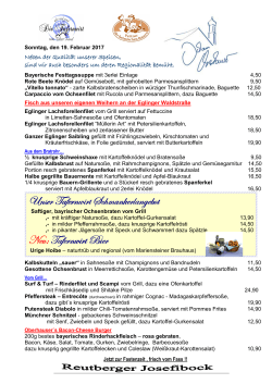 Gasthof Tageskarte - Oberhauser Egling