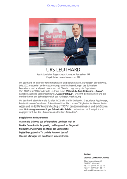 Profil Urs Leuthard - Change Communications
