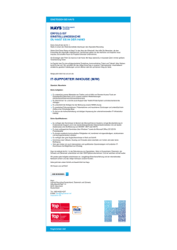 it-supporter inhouse (m/w)