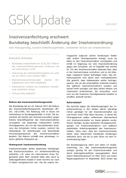 GSK Update_Reform des Insolvenzanfechtungsrechts