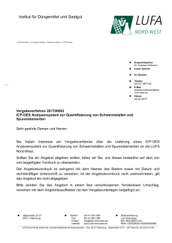 Anschreiben ICP-OES - Landwirtschaftskammer Niedersachsen