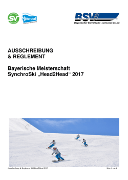 Ausschreibung Bayerische Meisterschaften Synchro Ski „Head2Head“