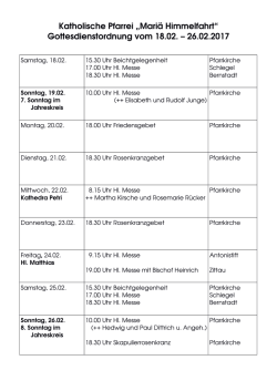 Gottesdienstordnung - kath-kirche