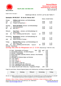 Wochen-Speiseplan