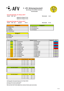 Gruppenauslosung und Spielplan 3. AFV