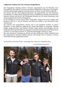 Luftgewehr–Ostfinal 2017 für 4 Davoser Jungschützen Am