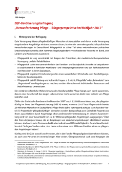 Herausforderung Pflege – Bürgerperspektive im Wahljahr 2017