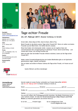 Einladung für die Tage echter Freude (über - CVJM