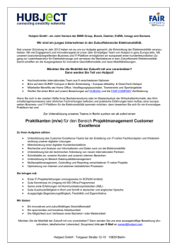 Hubject GmbH Praktikum im Bereich