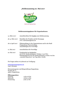 Terminplaner - Ehrenamtsagentur Cloppenburg