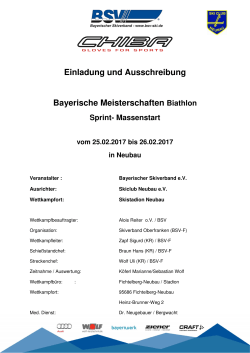 Ausschreibung Biathlon Bayerische Meisterschaften 2017