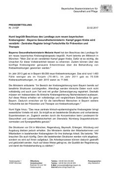 Huml begr&uuml;&szlig;t Beschluss des Landtags zum neuen bayerischen