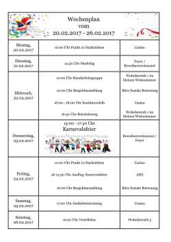 Wochenplan vom 20.02.2017 - 26.02.2017 - DRK
