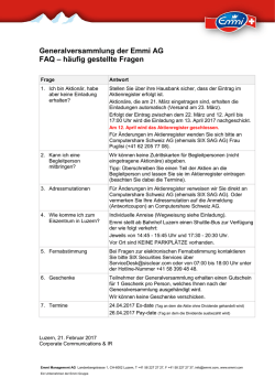 h&auml;ufig gestellte Fragen