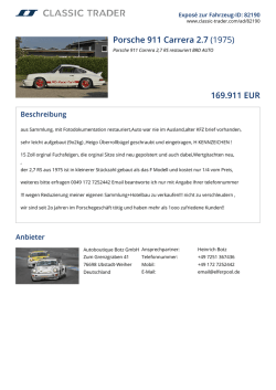 Porsche 911 Carrera 2.7 (1975) 169.911 EUR