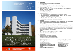 Chemische und elektrochemische Grundlagen der Galvanotechnik