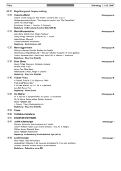 Dienstag, 21.02.2017 Fl&ouml;te 11:00 Pause