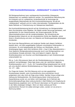 DXA Knochendichtemessung - &bdquo;Goldstandard&ldquo; in unserer Praxis