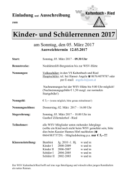 Einladung und Ausschreibung - Wintersportverein Kaltenbach-Ried