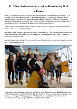 27. Offene Sachsenmeisterschaft im Finswimming 2017 in