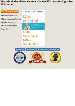 PDF Was wir sind und was wir sein könnten