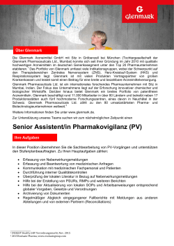 Senior Assistent/in Pharmakovigilanz (PV)