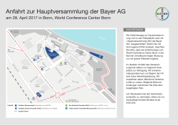Anfahrt zur Hauptversammlung der Bayer AG am 28. April 2017 in