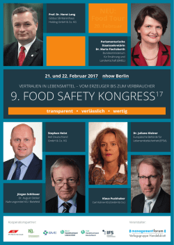 9. food safety kongress17 - Management Forum der Verlagsgruppe