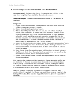 Handout Kursinhalte importieren File - Moodle @ HTW