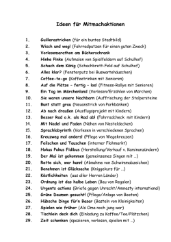 Ideen f&uuml;r Mitmachaktionen