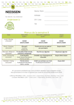 Menus de la semaine 9
