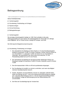 Beitragsordnung