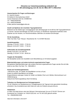 12. GD-Jahrestagung, allgemeine Hinweise