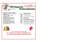 aktuelle Angebote - Metzgerei Petrusheim