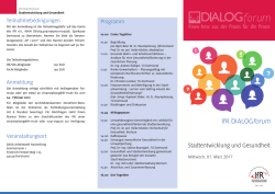 IfR DIALOGforum - Informationskreis f&uuml;r Raumplanung