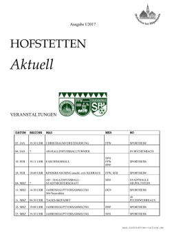 Hofstetten aktuell I/2017