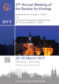 Programme - 27th Annual Meeting of the Society for Virology