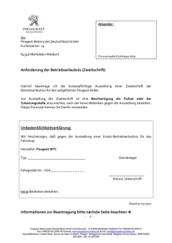 Zweitschrift Peugeot - Motorrad