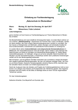 Einladung zur Fachberatertagung "Naturschutz im Ökolandbau"